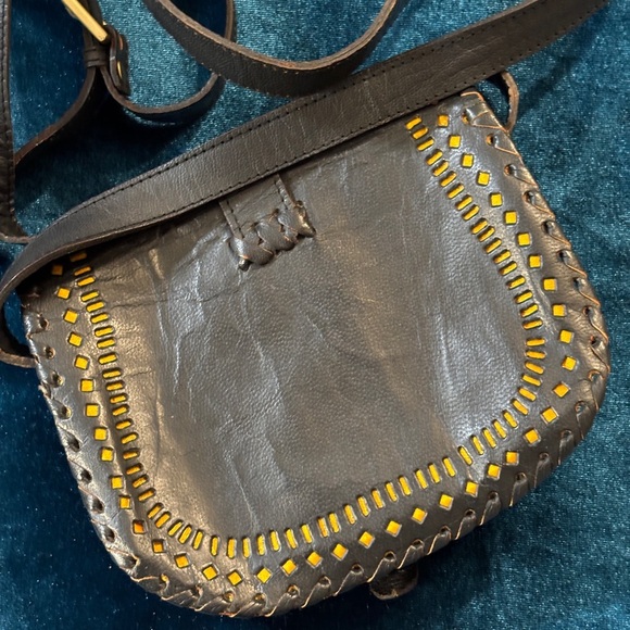 Small Crossbody Leather Handbag Purse (Black). Cleobella. Handmade. SKU 3 - Picture 2 of 7